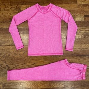NWOT All in Motion Vibrant Pink Thermal Base  Layer Set - Size 8